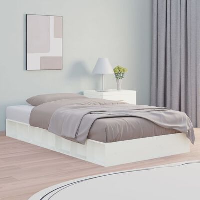 vidaXL Giroletto Bianco 135x190 cm Double in legno Massello