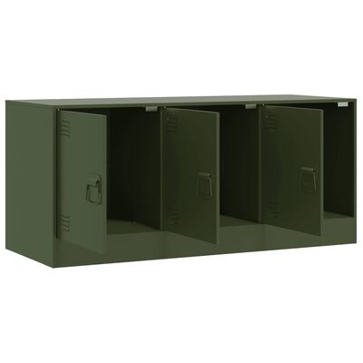 vidaXL Mobile TV Verde Oliva 99x39x44 cm in Acciaio