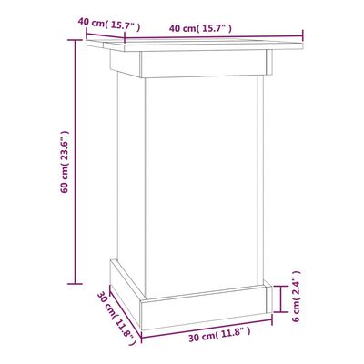 vidaXL Portafiori Marrone Ambra 40x40x60 cm in Legno Massello di Pino