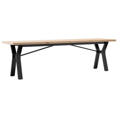 vidaXL Tavolino Salotto Telaio a Y 160x40x45,5 cm Legno Pino e Acciaio