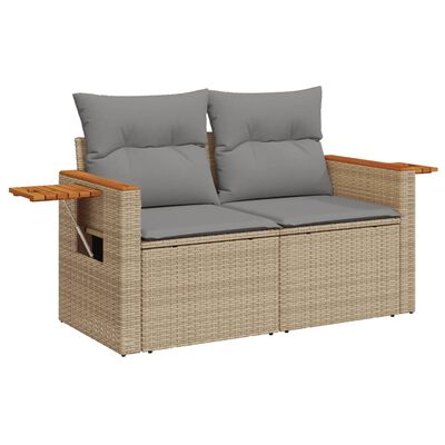 vidaXL Set Divano da Giardino 5 pz con Cuscini Beige in Polyrattan