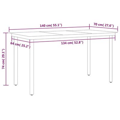 vidaXL Set da Pranzo da Giardino 5 pz Nero