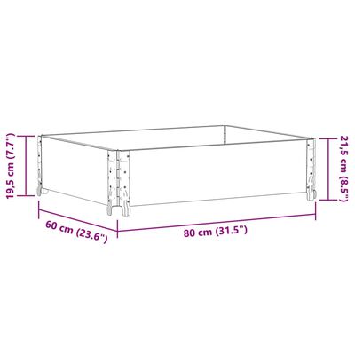 vidaXL Fioriera da Giardino 80x60 cm in Legno Massello di Pino