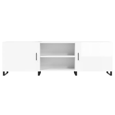 vidaXL Mobile Porta TV Bianco Lucido 150x30x50 cm in Legno Multistrato