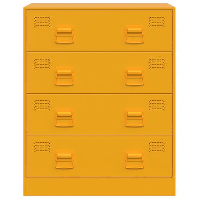 vidaXL Credenza Giallo Senape 67x39x83 cm in Acciaio