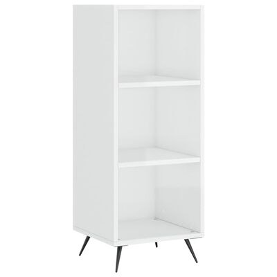 vidaXL Credenza 34,5x34x180 cm in Legno Multistrato Bianco Lucido