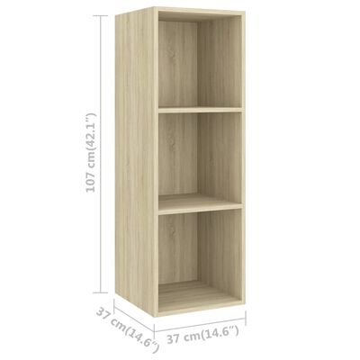 vidaXL Mobile TV da Parete Rovere Sonoma 37x37x107cm Legno Multistrato