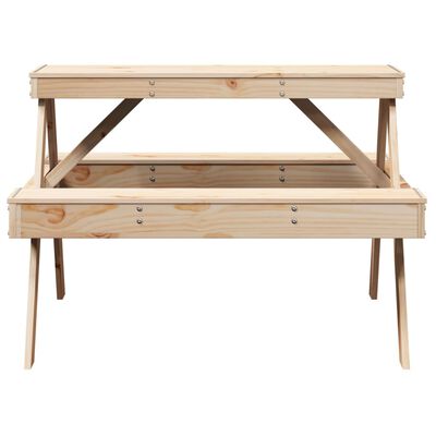 vidaXL Tavolo da Picnic 105x134x75 cm in Legno Massello di Pino