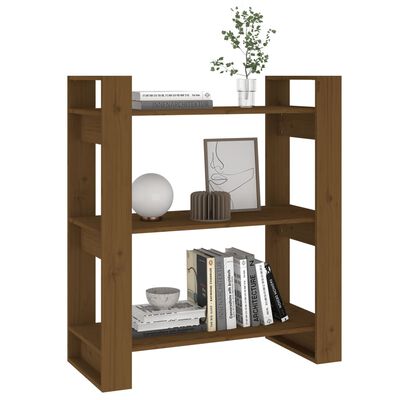 vidaXL Libreria/Divisorio ambra 80x35x91 cm Legno Massello