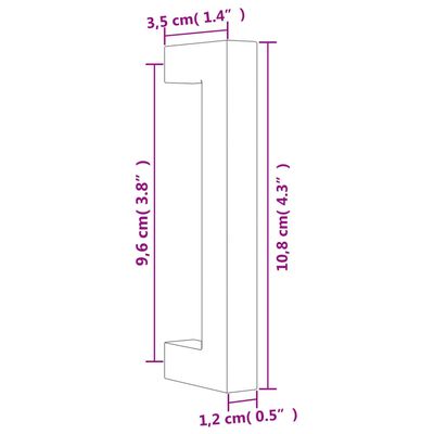 vidaXL Maniglie per Mobili 10pz Nere 96mm in Acciaio Inox