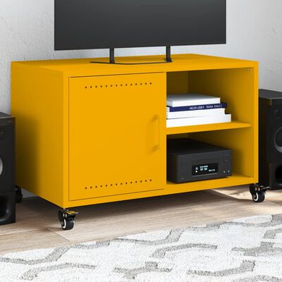 vidaXL Mobile TV Giallo Senape 68x39x43,5 cm in Acciaio