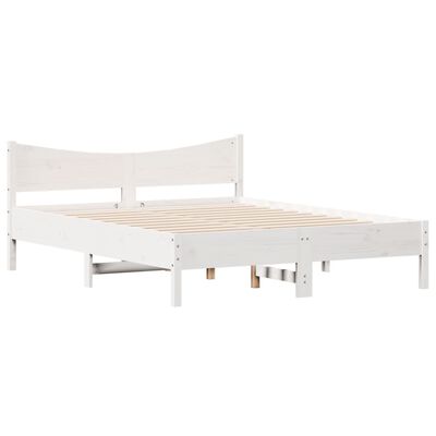 vidaXL Giroletto senza Materasso Bianco 160x200 cm Legno Massello Pino