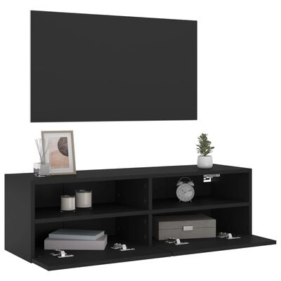 vidaXL Mobile TV a Parete Nero 100x30x30 cm in Legno Multistrato