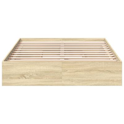 vidaXL Giroletto Cassetti Rovere Sonoma 140x190 cm Legno Multistrato