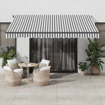 vidaXL Tenda Retrattile Automatica LED Antracite e Bianco 400x350 cm