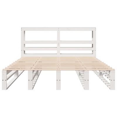 vidaXL Giroletto con Testiera Bianco 120x190 cm Legno Massello di Pino