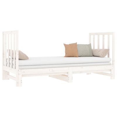 vidaXL Dormeuse Estraibile Bianca 2x(90x190) cm Legno Massello di Pino