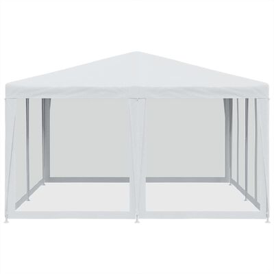 vidaXL Tenda per Feste con 8 Pareti Laterali in Rete Bianco 4x4 m HDPE