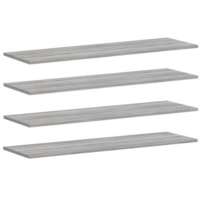 vidaXL Mensole Parete 4pz Grigio Sonoma 100x30x1,5cm Legno Multistrato