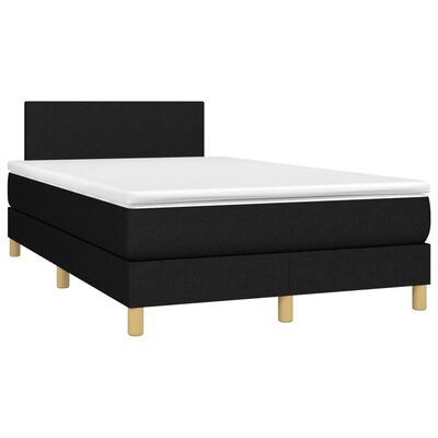 vidaXL Letto a Molle con Materasso e LED Nero 120x200cm in Tessuto