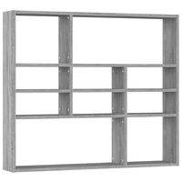 vidaXL Mensola a Muro Grigio Sonoma 90x16x78 cm in Legno Multistrato