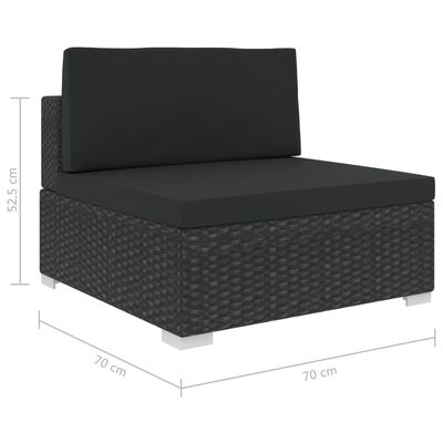 vidaXL Set Divani da Giardino 8 pz con Cuscini in Polyrattan Nero