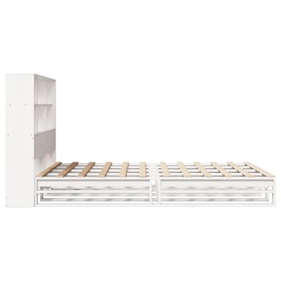 vidaXL Letto Libreria senza Materasso Bianco 120x190 cm Legno Massello