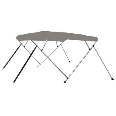 vidaXL Bimini di Prua con Tendalino 4 Archi Grigio 243x244x137 cm