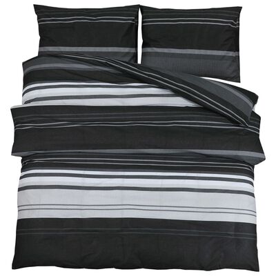 vidaXL Set Copripiumino Nero e Bianco 220x240 cm in Cotone