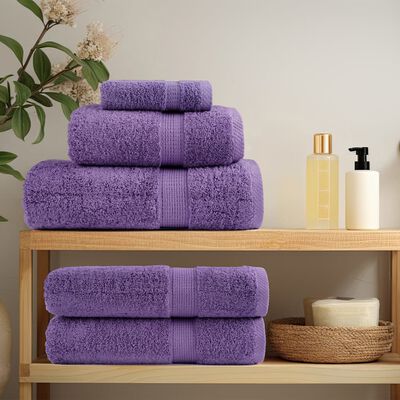 vidaXL Asciugamani da Bagno SOLUND 2 pz Viola 70x140 cm 600 g/m²