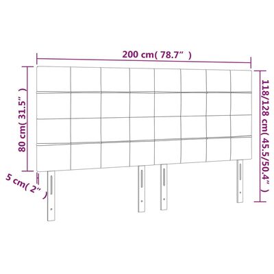 vidaXL Testiere 4 pz Verde Scuro 100x5x78/88 cm in Velluto