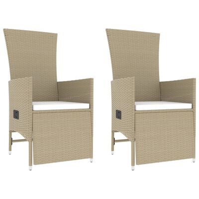 vidaXL Set Mobili da Giardino 3 pz Beige Polyrattan e Acciaio