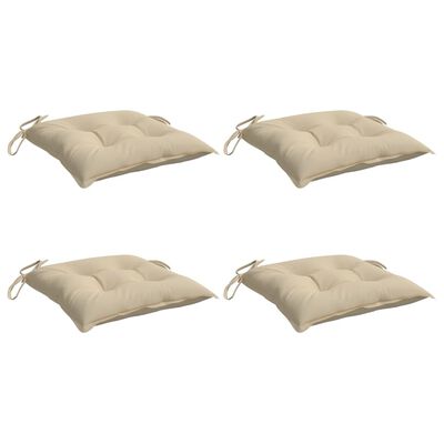 vidaXL Cuscini per Sedia 4 pz Beige 50x50x7 cm Tessuto Oxford