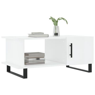 vidaXL Tavolino da Salotto Bianco Lucido 90x50x40 cm Legno Multistrato