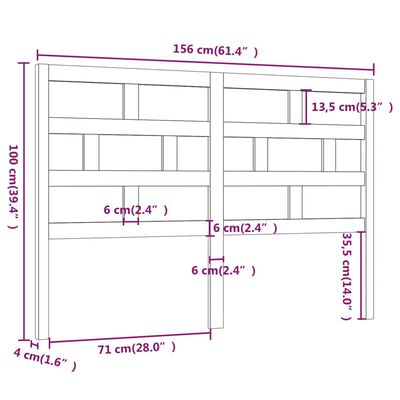 vidaXL Testiera per Letto Bianca 156x4x100cm in Legno Massello di Pino