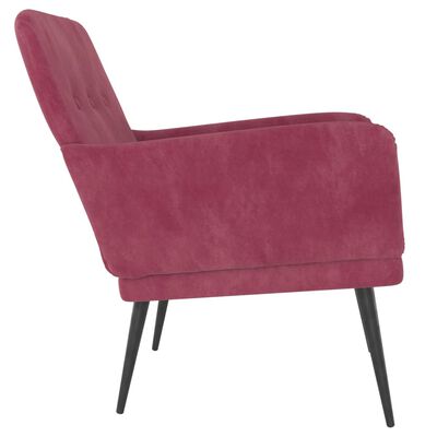 vidaXL Poltrona Rosso Vino 62x79x79 cm Velluto