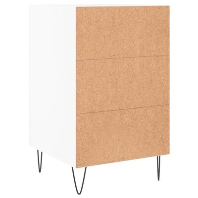 vidaXL Comodino Bianco 40x40x66 cm in Legno Multistrato