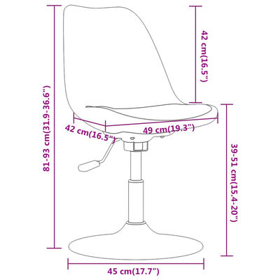 vidaXL Sedie da Pranzo Girevoli 6 pz Marrone Scuro in Tessuto