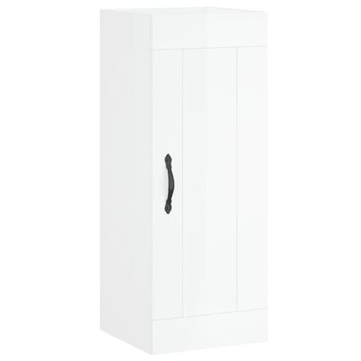 vidaXL Mobile Parete Bianco Lucido 34,5x34x90 cm in Legno Multistrato