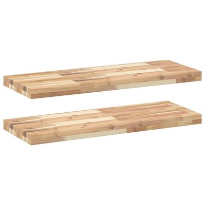 vidaXL Mensole da Parete 2 pz 80x30x4 cm Legno Acacia Non Trattato