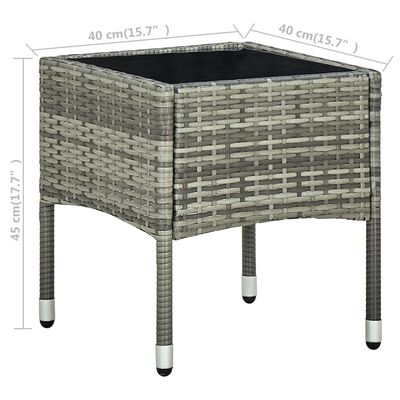 vidaXL Set da Bistrot 3 pz con Cuscini in Polyrattan Grigio