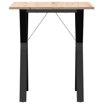 vidaXL Tavolo da Pranzo Telaio a Y 70x70x75 cm Legno Pino e Acciaio