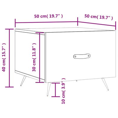 vidaXL Tavolini Salotto 2pz Bianco Lucido 50x50x40cm Legno Multistrato