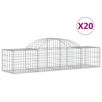 vidaXL Cesti Gabbioni ad Arco 20 pz 200x50x40/60 cm Ferro Zincato