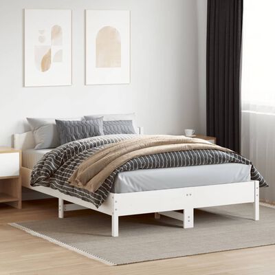 vidaXL Letto senza Materasso Bianco 140x200 cm Legno Massello di Pino