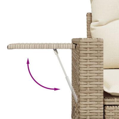 vidaXL Divano da Giardino con Cuscini a 2 Posti Beige in Polyrattan