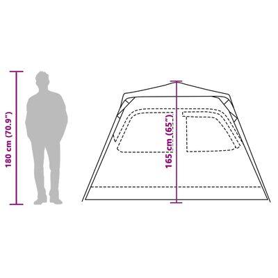 vidaXL Tenda a Cupola da Campeggio 4 Persone Verde a Rilascio Rapido