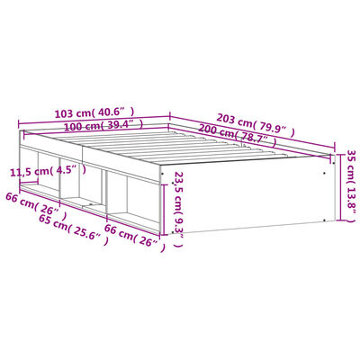 vidaXL Giroletto Nero 100x200 cm