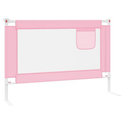 vidaXL Sponda Letto di Sicurezza per Bambini Rosa 100x25cm in Tessuto