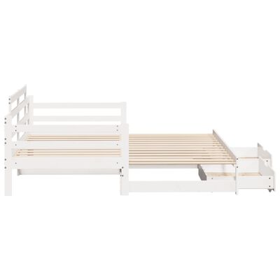 vidaXL Dormeuse Letto Estraibile e Cassetti Bianca 80x200cm Legno Pino